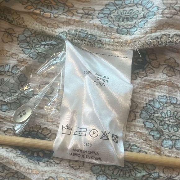 Rue de Femme Caftan Long Maxi Dress Double Front Slit Sand L V-Neck Pockets - Picture 11 of 16